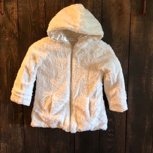 Amy Byer Girls White Faux Fur Coat